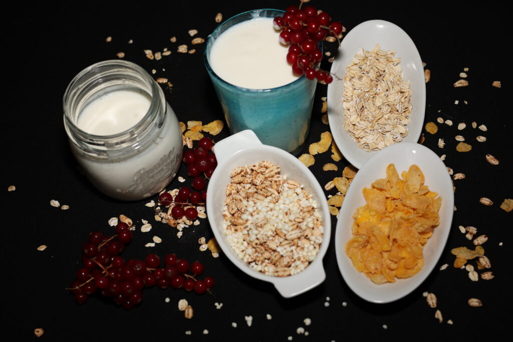 yogurt fatto in casa con cereali e frutti di bosco