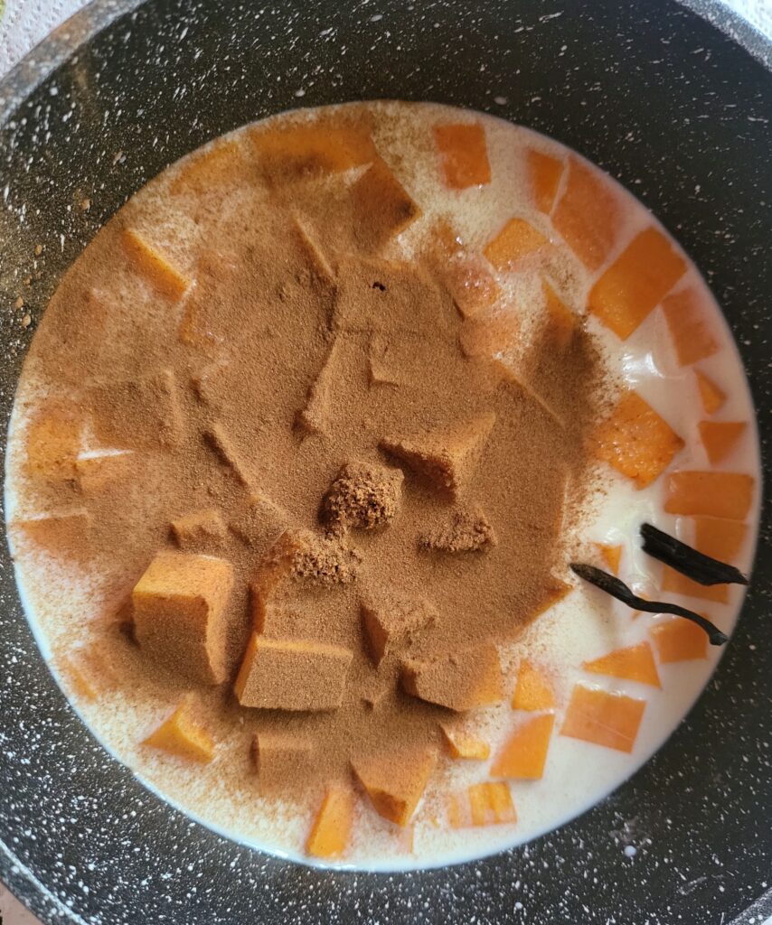 cottura della zucca per la preparazione del gelato