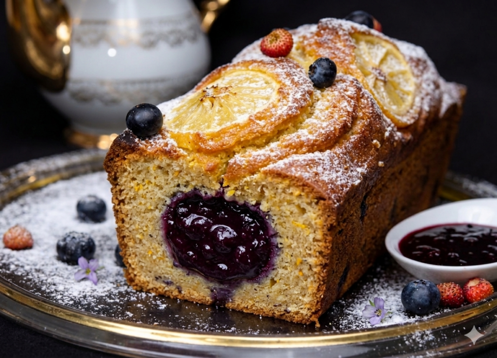 Plumcake con farcitura ai mirtilli